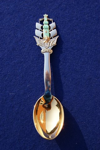 Christmas spoon 1930 in Danish gilt sterling silver