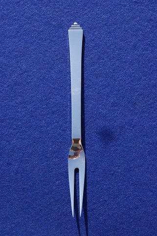 Pyramid Georg Jensen silver flatware, large cold cut fork 17.5cms