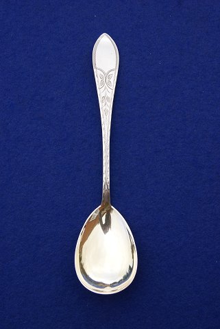 Empire Danish silver flatware, serving spoon with gilt bowl 18.5cm