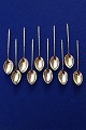 Danish silver flatware, set of 10 coffee spoons or 

mocha spoons of gilt silver 10cm