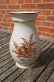 Royal Copenhagen Danish crackle porcelain with gold rim. Large vase with flower decoration 24.5cm