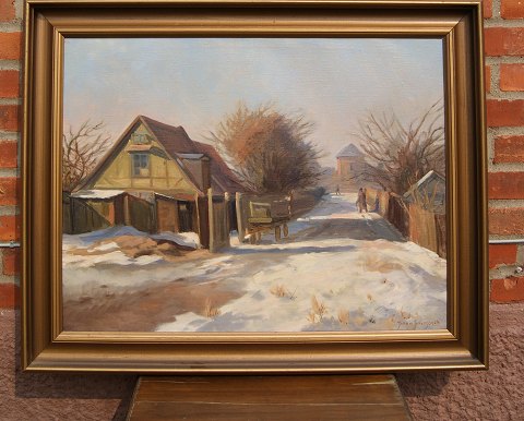 Maleri af Johan Jacobsen, Landsby-idyl