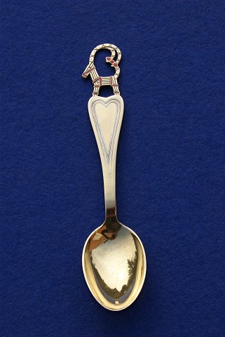 Michelsen Weihnachtslöffel 1948 aus vergoldet Sterlingsilber.