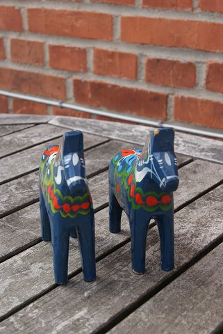 Blue Dala horses from Sweden H 12.5cms