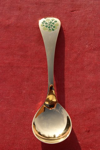 Georg Jensen year spoon 1989 of gilt sterling silver. Ivy