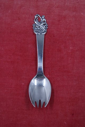 Tölpel-Hans Kinderlöffel-Gabel oder Spork aus dänisch Silber