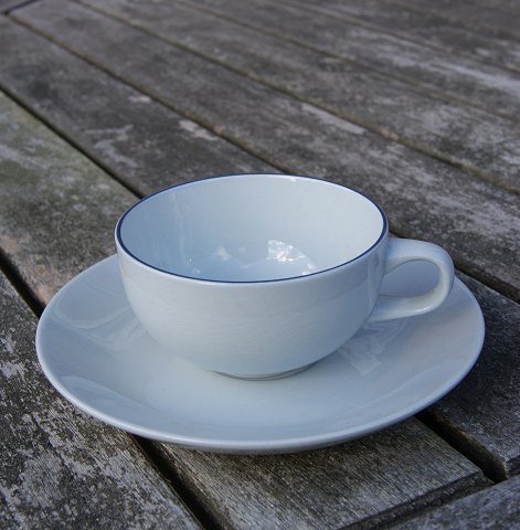 Blåkant fajance porcelæn, sæt mokkakopper eller espressokopper med underkopper