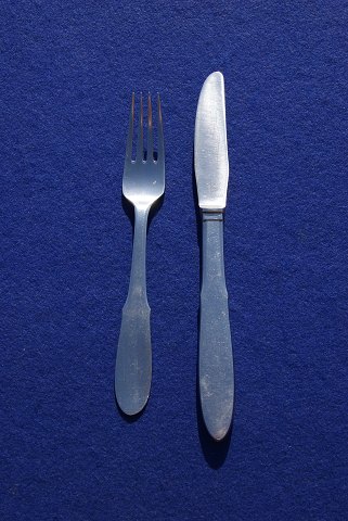 Georg Jensen Mitra dull Danish stainless steel flatware, settings luncheon cutlery of 2 pieces