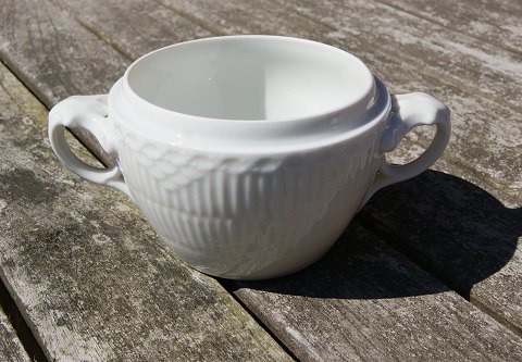 White Half Lace Danish porcelain, sugar bowl with handles, but without cover