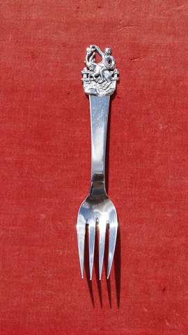 Jack the Dullard child's fork of Danish solid silver