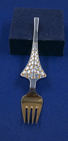 Michelsen Christmas fork 1965 of Danish gilt sterling silver