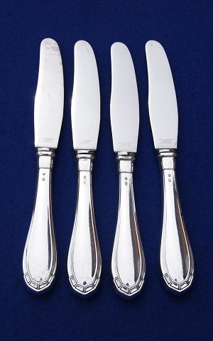 Dänisch Silberbesteck von W. & S. Sörenen. Set von 4 Messer 20,3cm