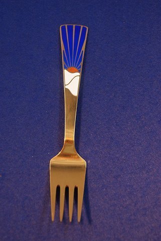 Michelsen Christmas fork 1995 of Danish gilt sterling silver