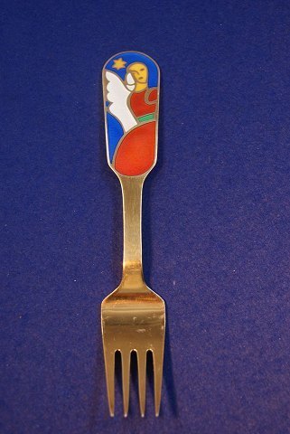 Michelsen Christmas fork 1989 of Danish gilt sterling silver