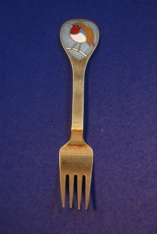 Michelsen Christmas fork 1981 of Danish gilt sterling silver