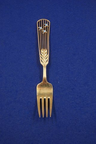 Michelsen Christmas fork 1937 of Danish gilt silver