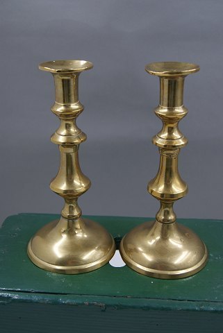 Pair of English cast brass beehive candlesticks, 1830 at 1stDibs