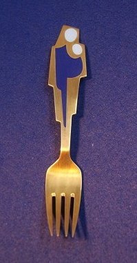 Michelsen Christmas fork 1962 of Danish gilt sterling silver