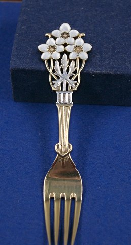 Michelsen Christmas fork 1929 of Danish gilt sterling silver