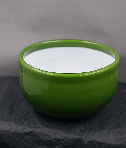 Holmegaard Danish art-glass, Palet bowl Ö 15.5cm of dark green glass