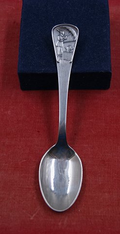 The Sandman or Ole-Luk-Oie child's spoon of Danish solid silver 15cm