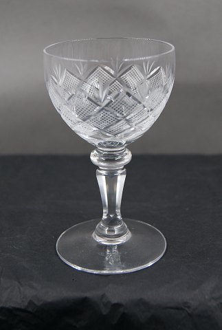 Christiansborg krystalglas med facetsleben stilk. Portvinsglas 10cm