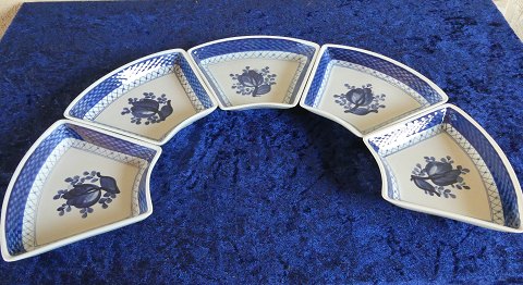 Trankebar dänisch Fayence Geschirr, Set mit 5 Schalen Nr. 1195 für Cabaret Platte
