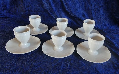 Offenbach without gold Danish B&G porcelain, set of 6 egg cups on fixed saucer.