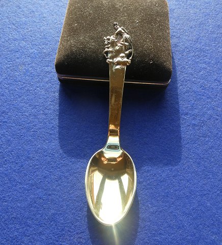 The Tinder-Box children's cutlery in Danish gold-plated solid silver. Child's spoon