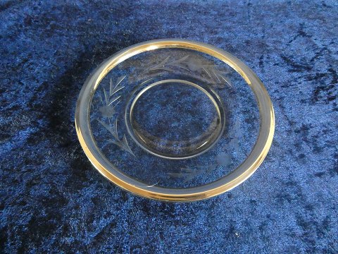 Flaschenablage oder Untersetzer 15cm aus Glas mit Sterling Silberrand