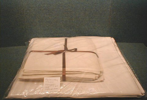 Georg Jensen Damask tablecloths or Kolding Damask tablecloths. Selection of tablecloths in white/beige with oak-leaves.