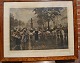 Print of the painting by Paul Fischer "Flower market at Höjbro square"