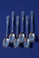 Danish silver flatware, set of 6 tea spoons 
14.2cms from year 1913with engravings.
