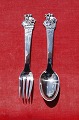 The Shepherdess and the Sweep children's cutlery 
of Danish solid silver. Set spoon & fork