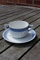 Blue Fan Danish porcelain, settings bouillon cups with handles of 2 pieces