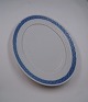 Blå Vifte porcelæn, stort, ovalt serveringsfad 41,5cm