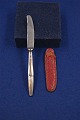 Eva sølvbestik, taskekniv 13,5cm med rødt etui