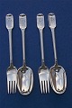 Old Danish silver flatware, settings fork and spoon