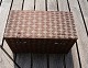 Box of papier mache lined with yellow silk