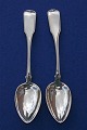 Old Danish solid silver flatware, pair of soup 
spoons 21,5cm from year 1845