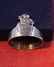 The Shepherdess and the Chimney-Sweep child's napkin ring of Danish solid silver