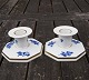 Blue Flower Angular Danish porcelain, pair of 
candlesticks with or without gold edge