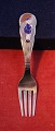 The Sandman or Ole-Luk-Oie child's fork of 
sterling silver  925 with enamel 12.5cm