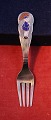 The Sandman or Ole-Luk-Oie child's fork of sterling silver 925 with enamel 12.5cm