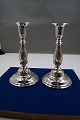 Pair of high candlesticks 16.5cms of Danish 3 Towers silver