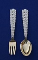 Michelsen sæt Juleske og gaffel 1956 i forgyldt 
sterling sølv