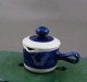 Blue Koka Swedish porcelain, ovenproof covered gravy boat with handle