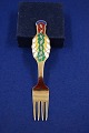 Michelsen Christmas  fork 1996 of Danish gilt sterling silver