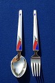 Michelsen set Christmas spoon and fork 1958 of Danish gilt sterling silver
