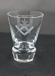 Danish 
freemason glasses, schnapps glasses engraved with 

freemason symbols, on an edge-cutted foot